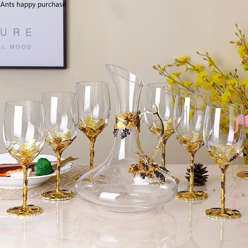 Эмалированный хрустальный бокал для вина, стеклянный стакан, бокал для питья, бокалы для питья, декоративная чашка, бокал для красного вина, бокалы для коктейлей, подарок