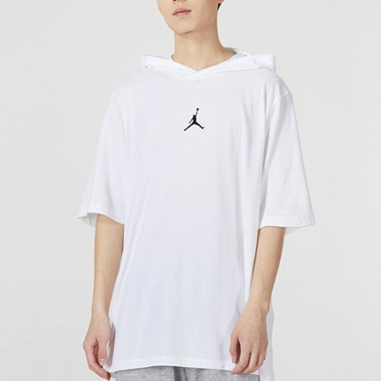 Air Jordan Solid Color Hooded Pullover Short Sleeve T-Shirt Men's 'White' DA9872-100
