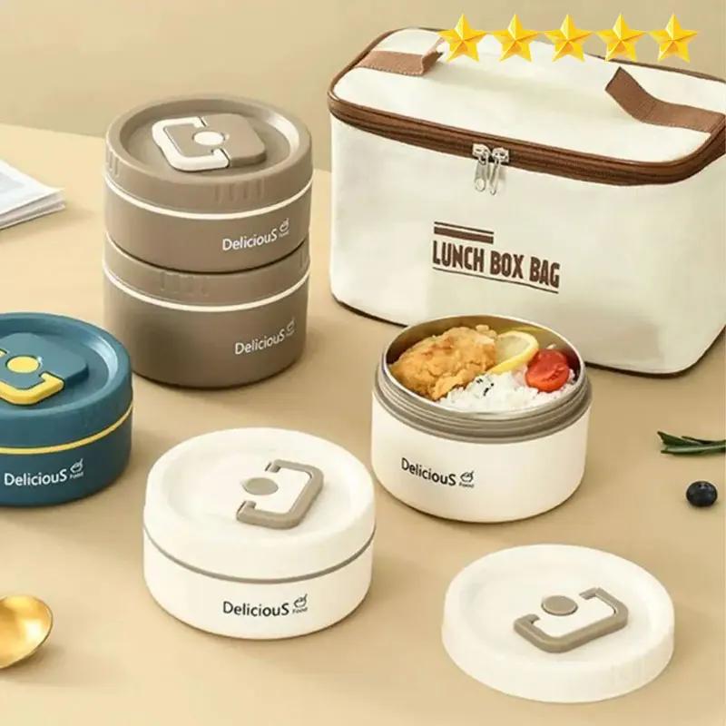 Долговечный изолированный ланч-бокс можно носить с собой офисным работникам, а студенческий ланч-бокс можно разогревать в микроволновке.