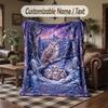 Windmill Village Adventure Theme Throw Blanket Custom Name Text Personalized Blanket Soft Cozy Blanket for Home Sofa Bed