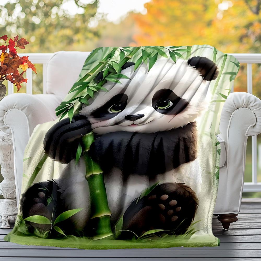 1PC panda bambooOutdoor Flannel Blanket - Soft Plush Decor for Picnics, camping, Bedroom, Playroom, Office, or Lunch Break 1311A