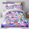 Name Custom Winx Club Cartoon Pattern Bedding Set Quilt Cover Pillowcase Home Decor Gift (1 * duvet cover + 2 * pillowcase, without core)