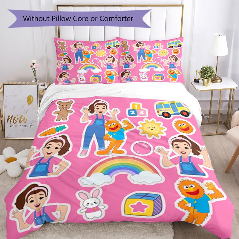 3pcs Ms. Rachel Bedding Set Duvet Cover Closure Includes 1 Duvet Cover & 2 Pillowcases, Soft and Comfortable for All Seasons.