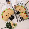 Cute Taco Plush Toy Keychain Backpack Charm Claw Machine Stuffed Animal Soft Hanging Ornament Gift