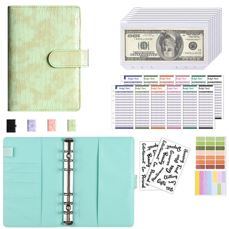 Папка-регистратор с рисунком крокодила, формат А6, с конвертами для денег, небольшой планировщик бюджета для организации сбережений