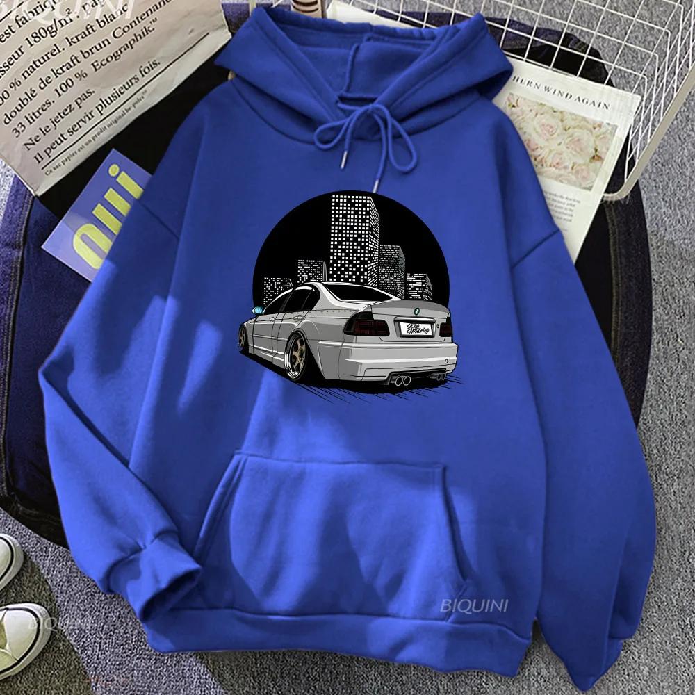 Car Printing Graphic Hoodies Prevalent Male Street Sweatshirts Autumn Casual Hooded Pullovers Soft Fleece Sudadera Clothes