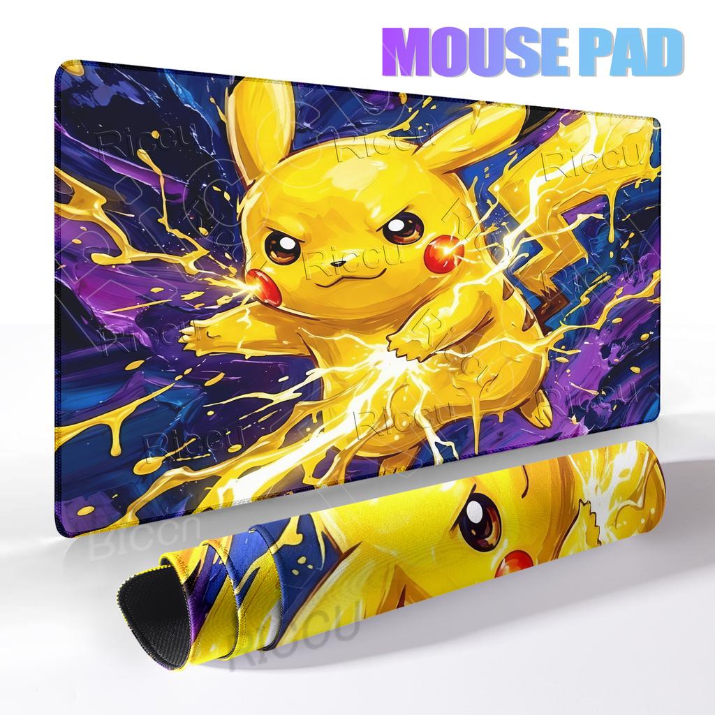 Japan Anime Mouse Pad PC Colorful Cool Lightning Pikachu Gamer Cabinet Mousepad P-pokemon Keyboard Rug Laptop Gaming Rubber Mats