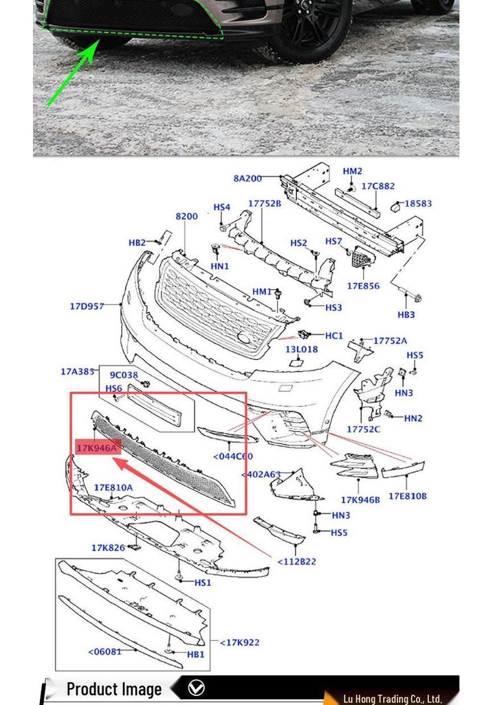 Land Rover Velar Нижняя решетка переднего бампера с ACC (LR157793 LR142866)