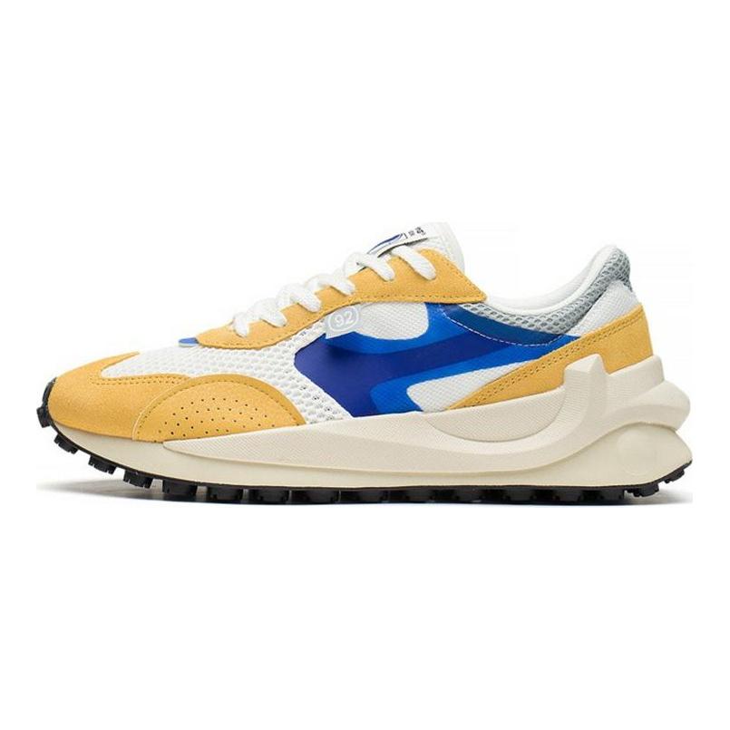 Li Ning Квадратные Низкие Спортивные Повседневные Кроссовки Мужские Желтый Белый Синий AGCS107-4