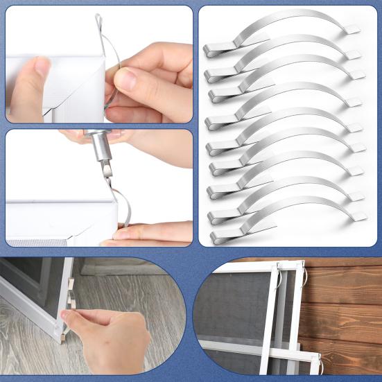 30 шт. оконный пружинный зажим из нержавеющей стали, простой в установке, устойчивый к ржавчине, прочный стабилизатор экрана, товары для дома