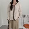 Вязаный кардиган на молнии женский осенне-зимний новый свободный повседневный ленивый контрастный цвет с капюшоном свитер-куртка женская