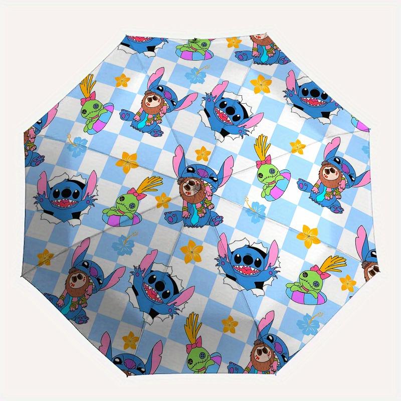 Зонт Stitch, Lilo с автоматическим открытием и закрытием, Компактный дорожный зонт, Легкий и портативный, Подходит для пляжа, Поездок на работу, Деловых поездок
