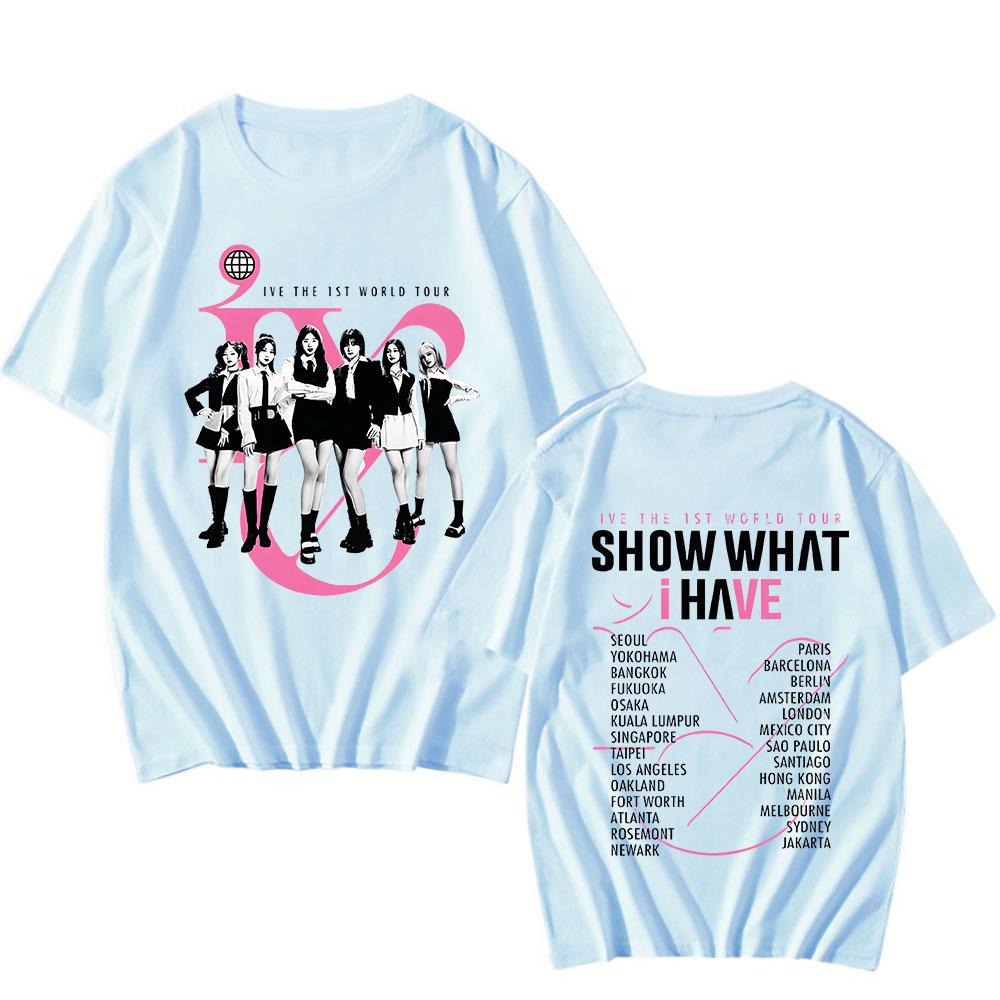 IVE The 1st World Tour Show What I Have Shirt Hip Hop Clothing Summer 100% Cotton Short Sleeve Men Women Korean Style Streetwear