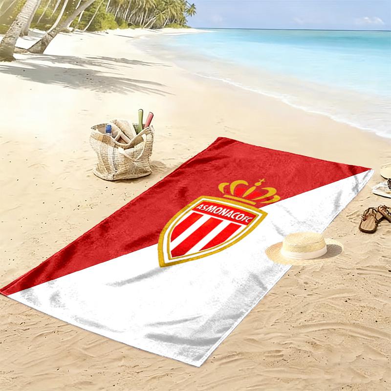 Пляжное полотенце с принтом AS Monaco, Большое мягкое быстросохнущее полотенце для пляжа, кемпинга, плавания