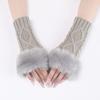 Утеплители для рук, перчатки без пальцев с отверстием для большого пальца, вязаные варежки, зимний подарок, теплые перчатки для женщин
