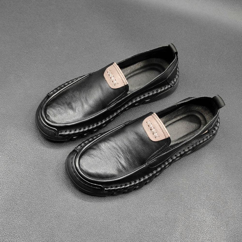 Мужские туфли Bean из натуральной кожи One Step Lazy Shoes Мужская модная универсальная повседневная обувь ручной работы