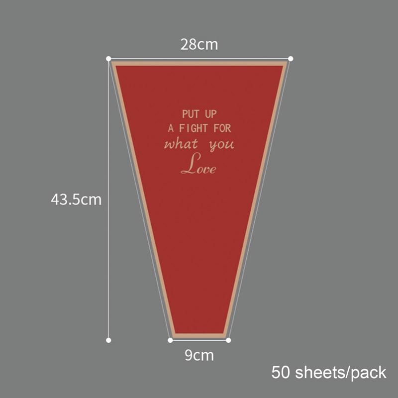 50 шт. упаковочная бумага для букета роз цветы прозрачный полиэтиленовый упаковочный материал для подарков на свадьбу флористические принадлежности