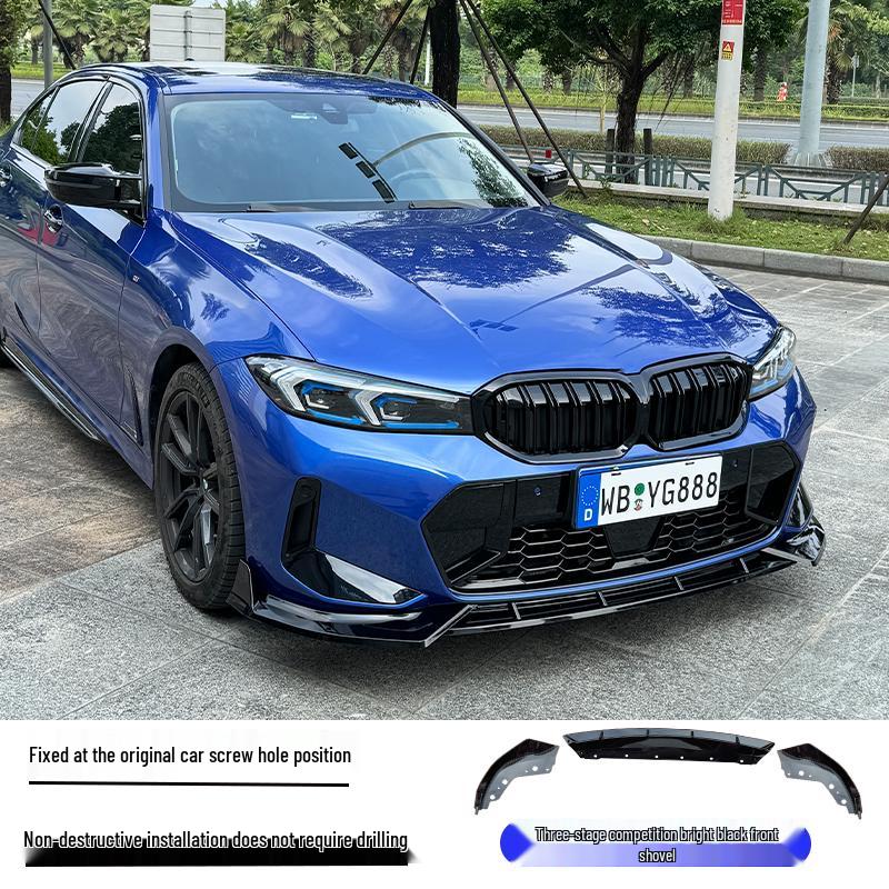 Комплект переднего сплиттера и бампера для BMW 3 серии 20-25 - Черный MP