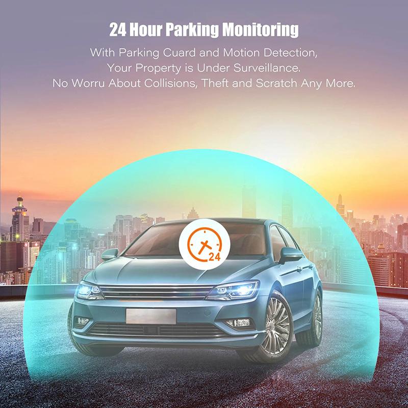 4,0-дюймовый видеорегистратор для автомобиля, 24H HD 1080P, видеорегистратор с двумя объективами, видеорегистратор с черным ящиком, 1080P, циклический видеорегистратор, зеркальный регистратор для вождения