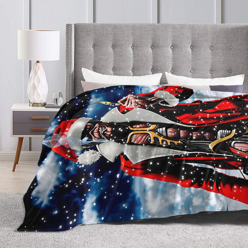 Merry Christmas Blanket I-Iron M-Maidens Tour 2025 Super Soft Plush Throw Blanket For Outdoor Flannel Bedspread Bed Cover