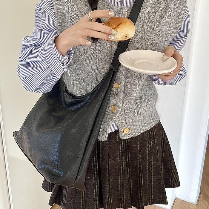 Сумка-тоут, большая вместительная сумка, женская, новая, простая, мягкая, кожаная, сумка через плечо, сумка-мессенджер в стиле ретро для матери и ребенка