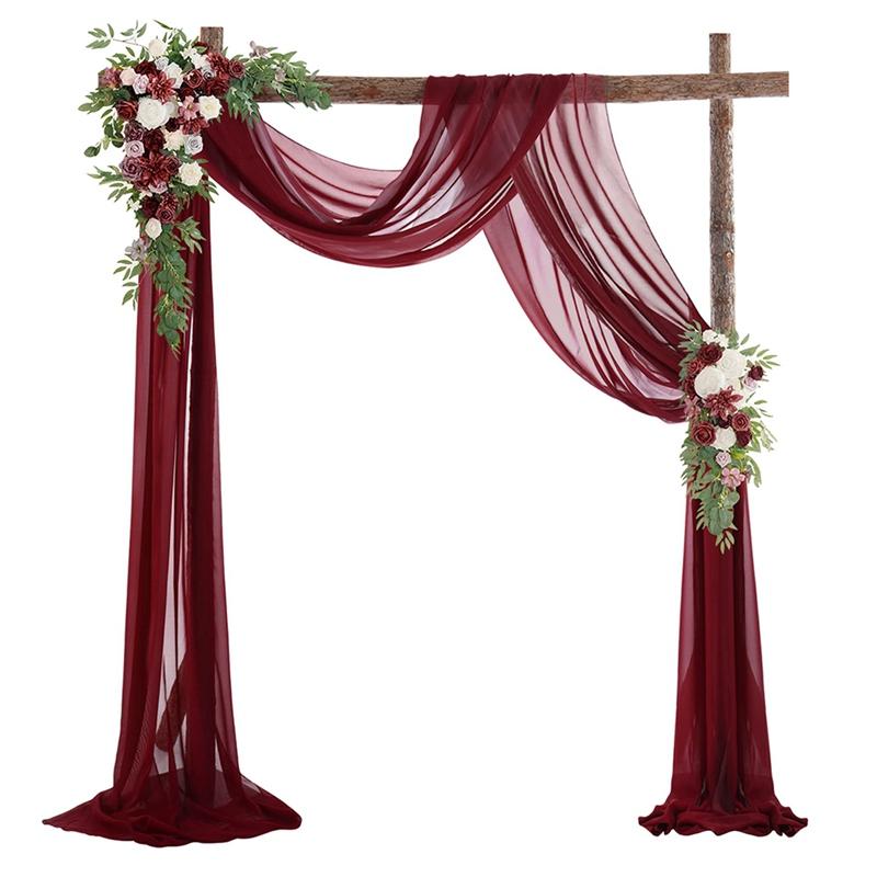 Wedding Arch Drape Chiffon Fabric Draping Curtain for Wedding Stage Backdrop Ceremony Reception Hanging Decoration