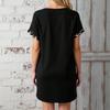 V-Neck Short Sleeve Casual Patchwork Leopard Print Dress for Women, Fashion Summer Midi Dress