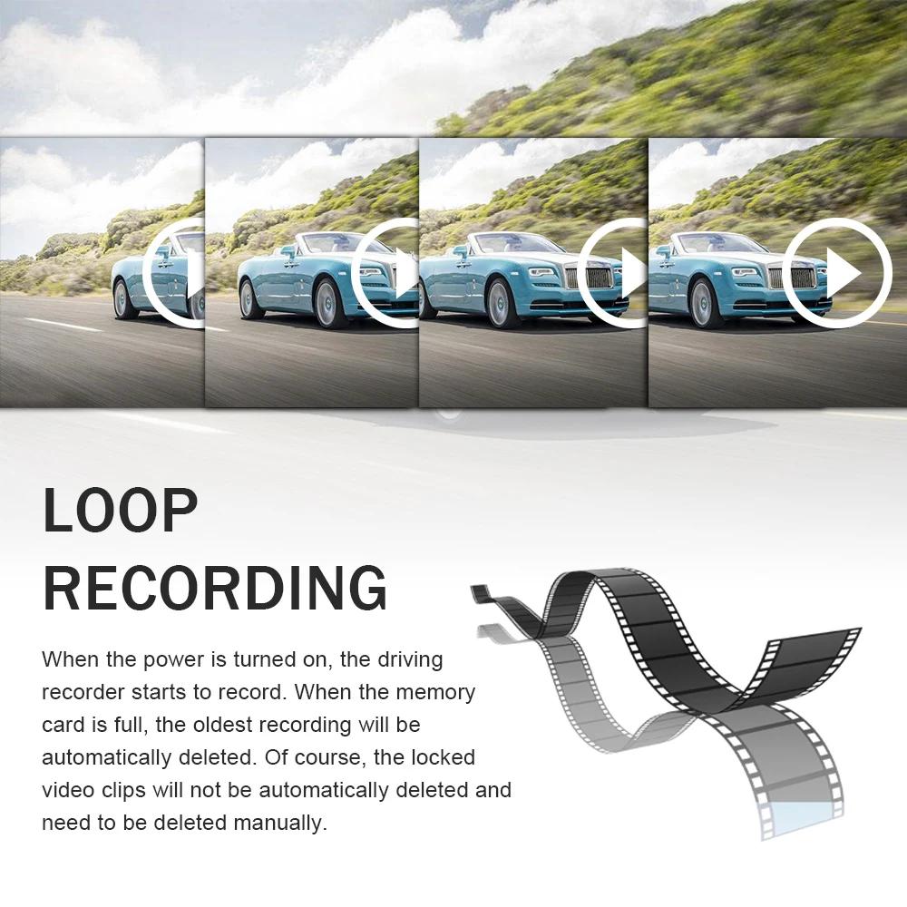 4-inch Dashcam, Dual-lens Touchscreen, 1080P HD Night Vision Car DVR