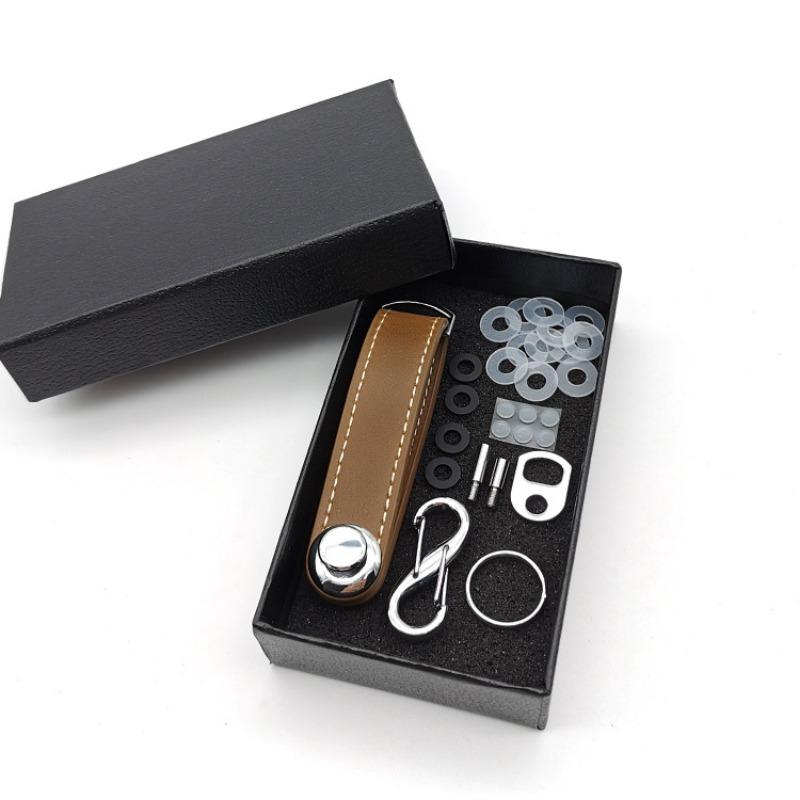 Креативный брелок, устройство для хранения ключей, сумка для ключей для мужчин и женщин, брелок из натуральной кожи, сумка для хранения ключей.