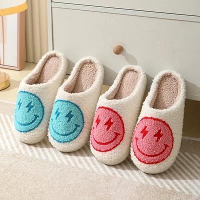 Тапочки для пар с улыбающимся лицом, новые, для дома, для пола, нескользящие, теплые, хлопковые, модные, повседневные, удобные