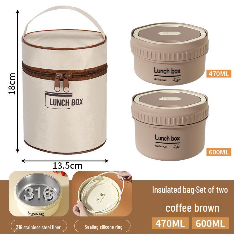 Изолированный ланч-бокс из нержавеющей стали 304 - Контейнер для ланча и супа, можно использовать в микроволновой печи, Идеально подходит для офисных работников и студентов