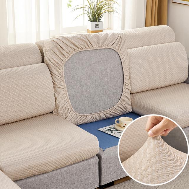 New Cool Sofa Cushion Cover Solid Color Elastic Chaise Longue Sofa Cover Sectional Sofa Seat Cover