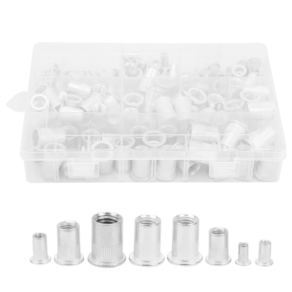 175pcs Box Aluminum Rivet Nut Insert Nut Accessory Set M3 4 5 6 8 10 12