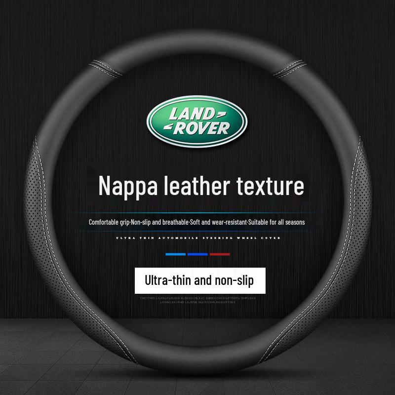 Ultra-Thin Genuine Leather Steering Wheel Covers for Range Rover Sport, Evoque, Discovery 34, and Divine Sport