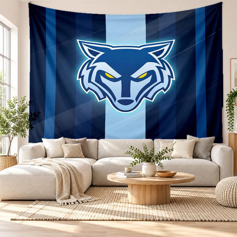 Warrington Wolves Wall Tapestry, Soft Fabric Wall Hanging, Decorative Backdrop For Bedroom Home Wall Art