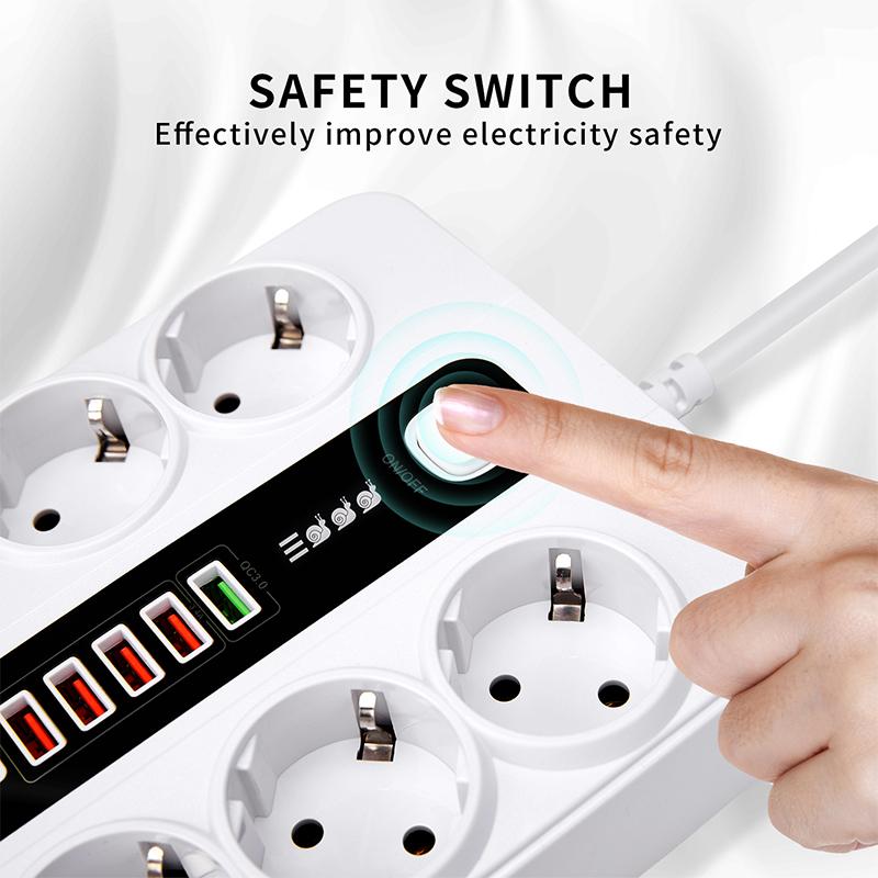 PD+USB 38 Вт Высокоскоростная зарядка Сетевой фильтр Розетка переменного тока ЕС Удлинитель для умного дома Электрический адаптер Двойная быстрая зарядка Высокая мощность
