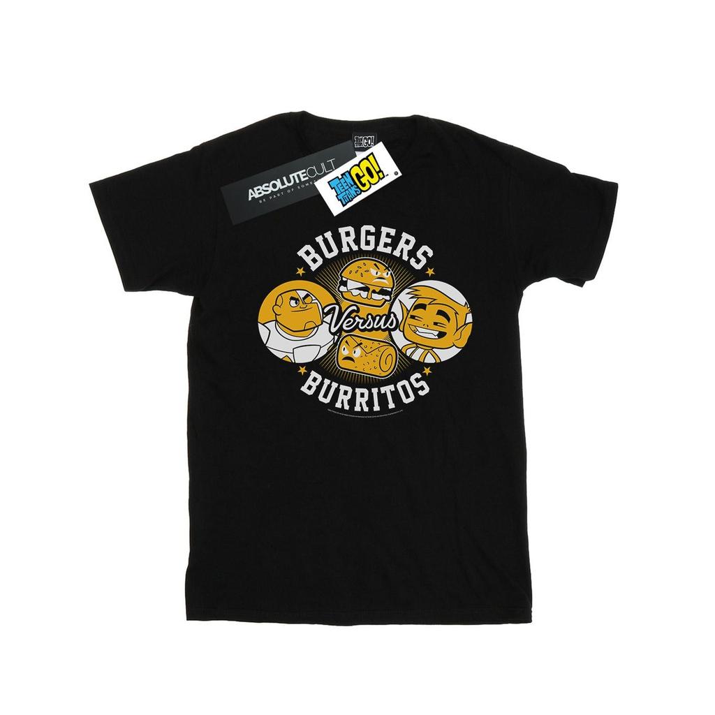 DC Comics Womens/Ladies Teen Titans Go Burgers Vs Burritos Cotton Boyfriend T-Shirt