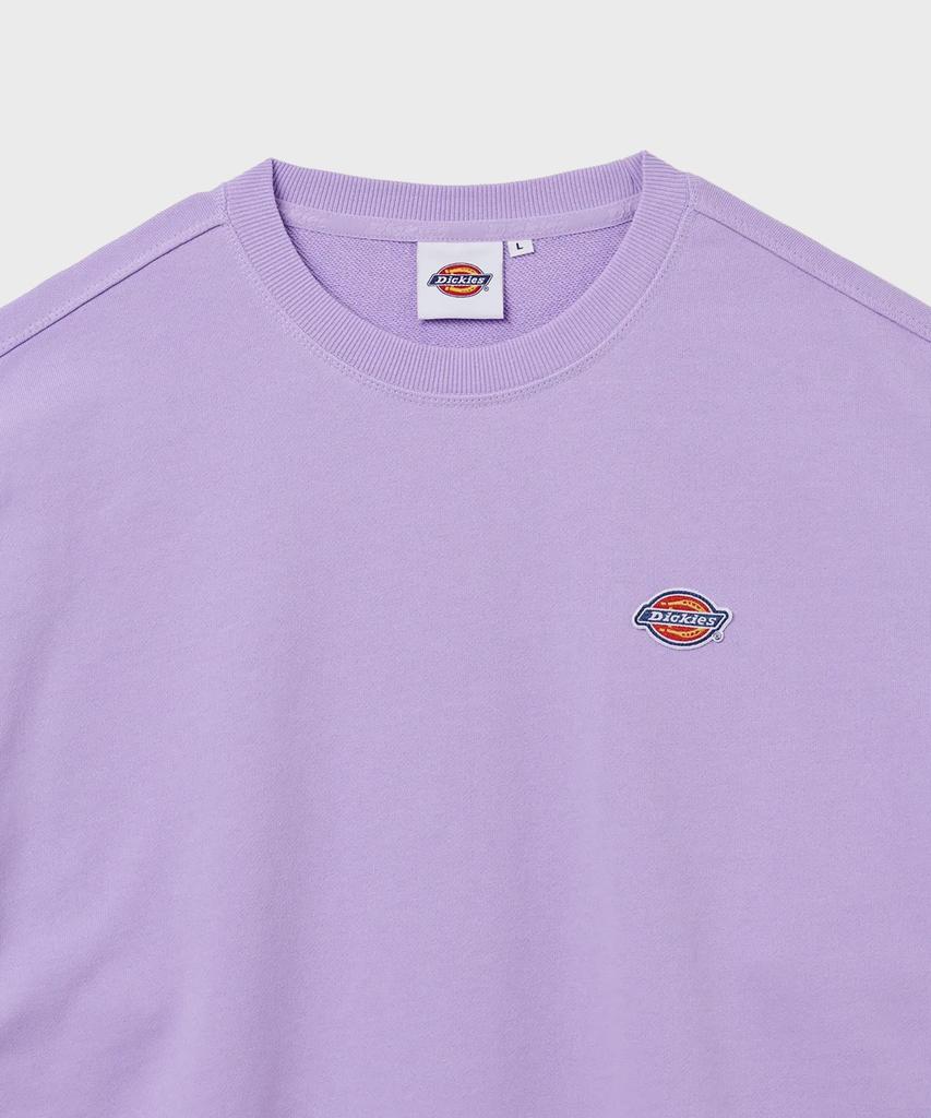 DICKIES French Terry Relaxed Small Embroidered Logo Crewneck Purple Rose