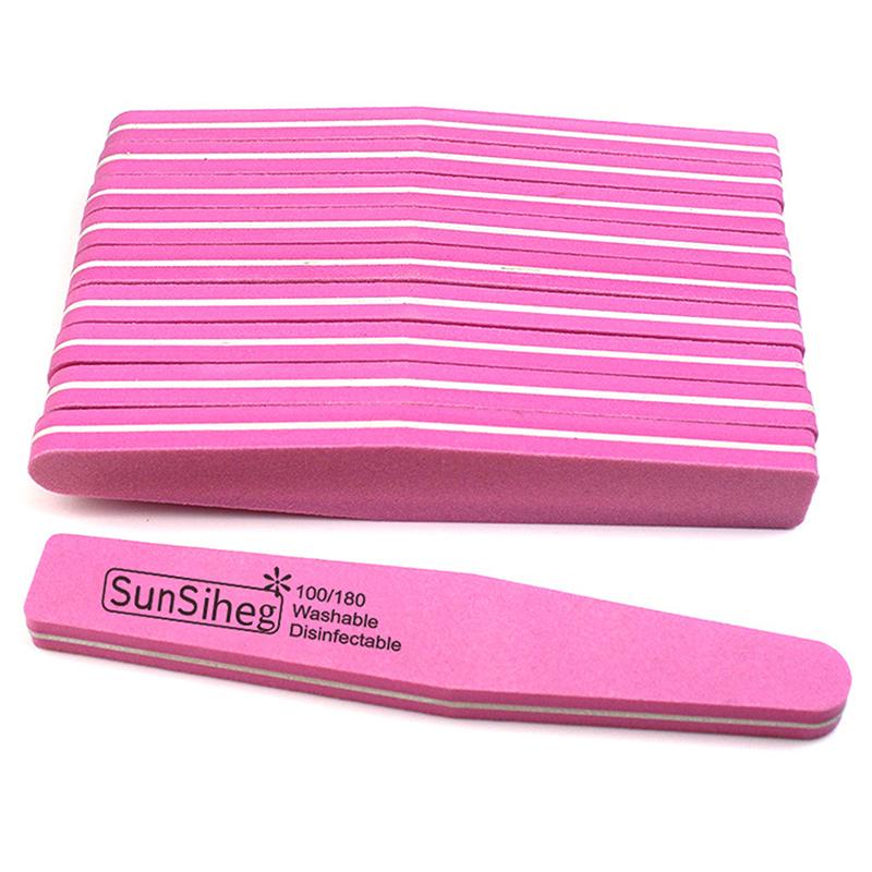10Pcs Double-Sided Nail File Blocks Colorful Sponge Polish Buffing Sanding Buffer Strips Polishing Pedicure Manicure Tools
