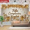 Индивидуальное Имя Feliz Cumpleaños Фон Золотые Шары Декор для Вечеринки
