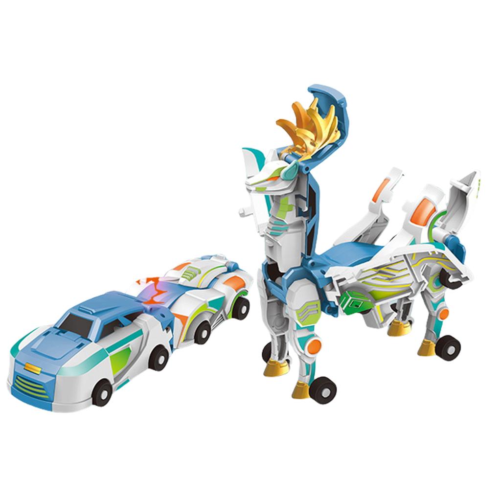 2-in-1 Collision Transforming Dinosaur Car Multi-Jointed Articulation Transforming Car Robot Toy for Kids Boys & Girls