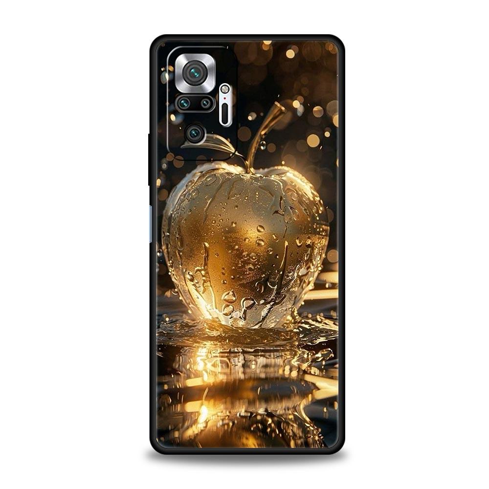 Happy Black Apple Phone Case Cover for Redmi 14C 10C Note 15 14 13 12 10 11 K40 Pro Plus 5G Shockproof Soft TPU Shell Funda Bag