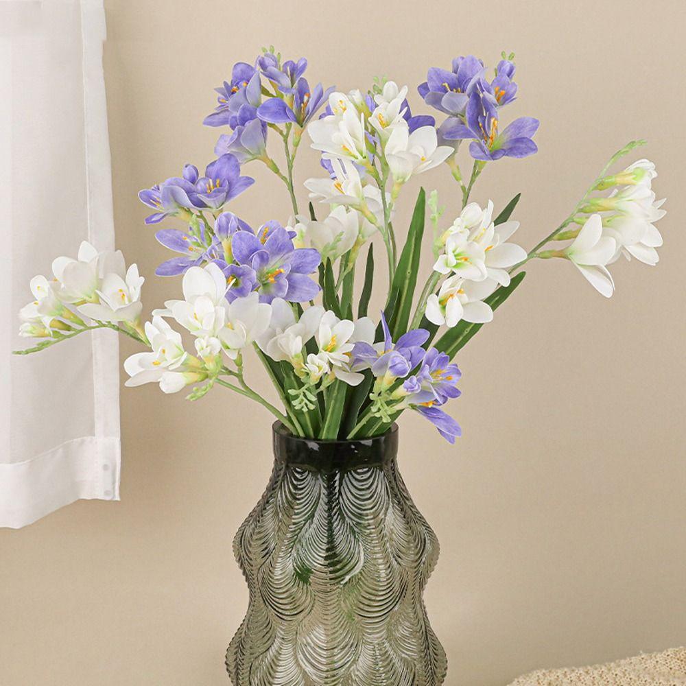 2 Fork Artificial Orchid Branches Realistic Fake Flowers  Porch Cabinet Corner Table