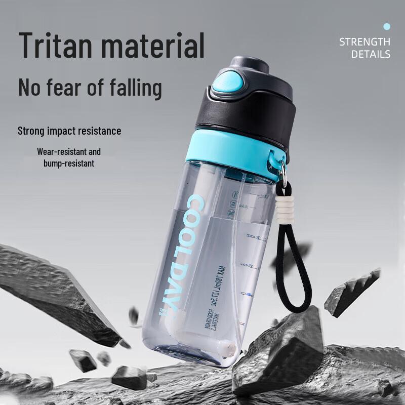 Kids Spray Water Bottle with Straw and Scale 330ml Fun Sports Water Bottle Leak-Proof Portable