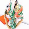 130CM Silk Cashmere Scarf Women Hand Rolled Shawl Forest Zebra Print Square Scarves Wraps Lady Bandana Big Hijab Female Foulards