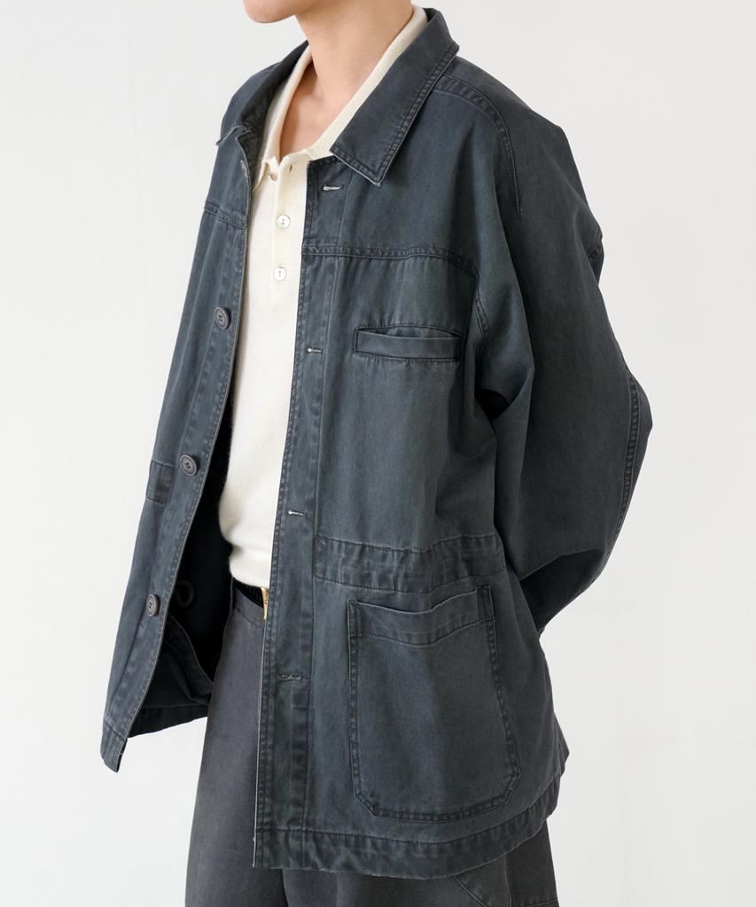 Knouun Faded Chore Jacket (Charcoal)