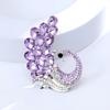 Роскошная романтическая фиолетовая брошь в виде павлина, женская индивидуальность, элегантная высококачественная брошь в виде животного с бриллиантами, аксессуары для одежды