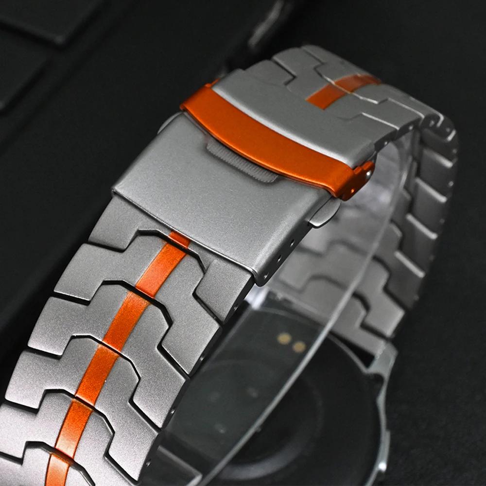 Мужской титановый ремешок для Huawei Watch 4 Pro GT5 GT4 Smart Watch 20 мм 22 мм Браслет звеньевой из титана для Samsung Galaxy 7/6/5/4