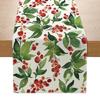 Christmas Print Table Runner Dining Decor Holiday Party Home Tablecloth With Tree Snowman