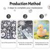 Набор для DIY-живописи жемчугом в рамке Милый Утенок Блестящий Бисерный Холст Искусство для Декора Гостиной Настенный Подарок Набор Декора